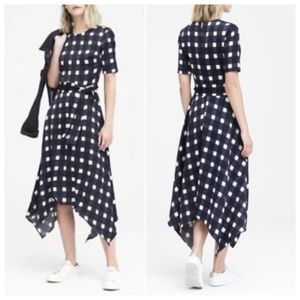 Banana Republic Handkerchief Hem Blue Multi Dress